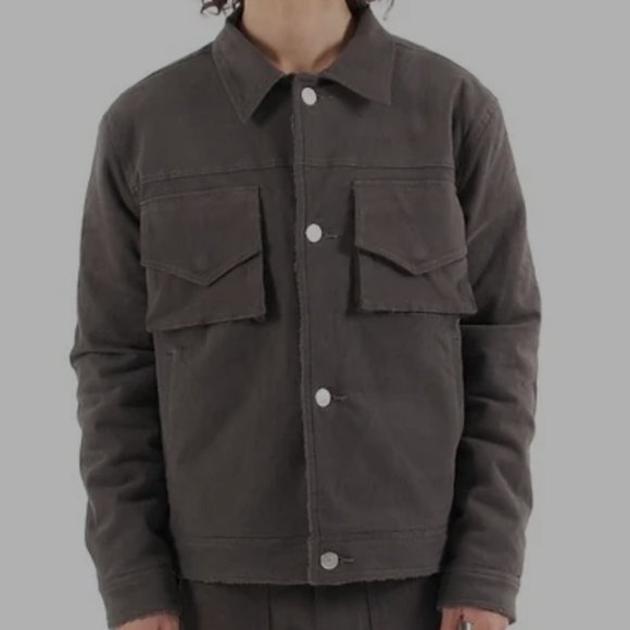Gokyo ri graphite work cotton twill sherpa lining jacket